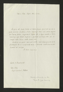 Письмо Вестминстерского архиепископа Генри Мэннинга кардиналу Луиджи Паллотти