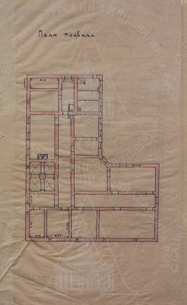 План подвала. СПбФ АРАН